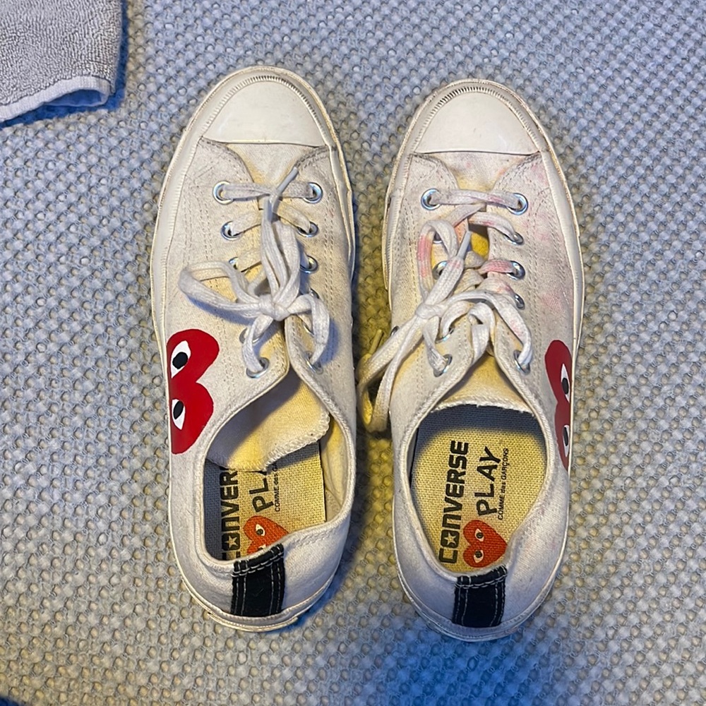 Commes Des Garçons CDG Converse Cream Red Heart